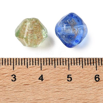 Handmade Gold Sand Lampwork Beads LAMP-F047-05-1