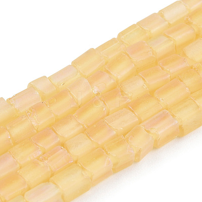Transparent Frosted Glass Bead Strands GLAA-N047-08-B09-1