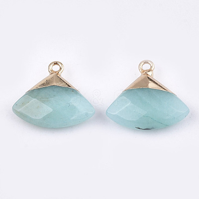 Electroplate Natural White Jade Pendants X-G-T112-04F-1