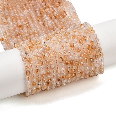 Heated Natural Citrine Bead Strands G-P466-01D-01-1