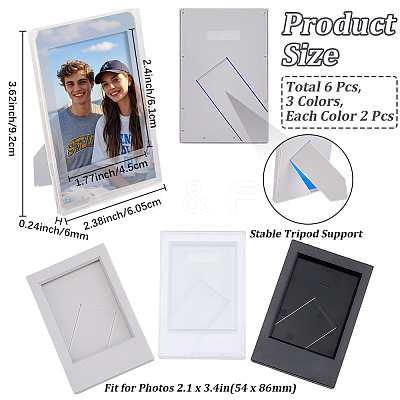 6Pcs 3 Colors Acrylic 3-inch Instant Camera Photo Frame AJEW-CP0011-27-1