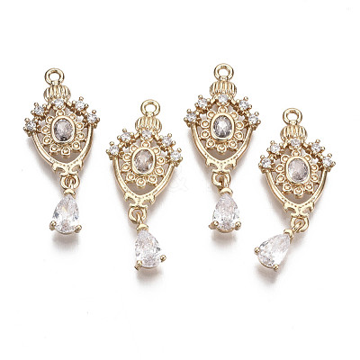 Brass Micro Pave Cubic Zirconia Links X-KK-R111-041-B01-1