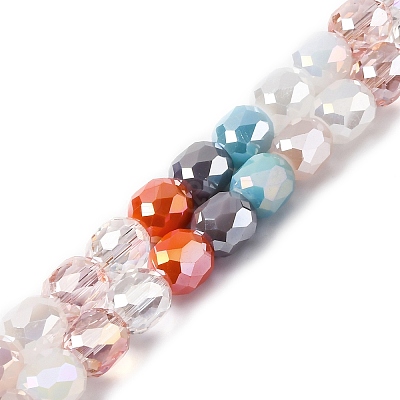 Electroplate Opaque Glass Beads Strands GLAA-Q009-05B-1