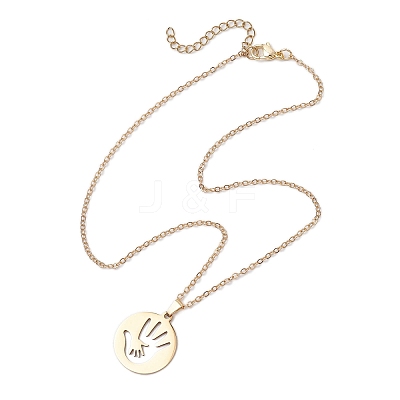 Mother's Day 304 Stainless Steel Pendant Necklace NJEW-TA00194-04-1