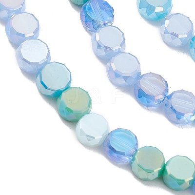 Gradient Color Electroplate Glass Bead Strands GLAA-E042-03C-1
