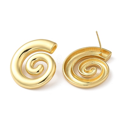 Rack Plating Brass Vortex Stud Earrings for Women EJEW-Z019-14G-1