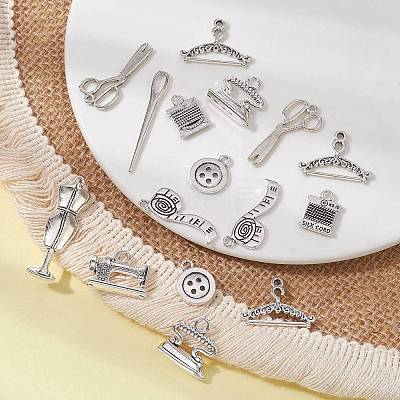 50Pcs 10 Style Tibetan Style Zinc Alloy Pendants FIND-CJ0001-18-1