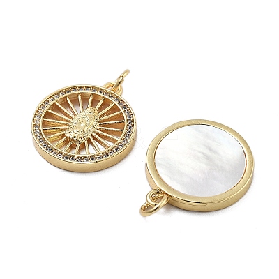 Brass Micro Pave Cubic Zirconia Pendants KK-Q006-26G-02-1
