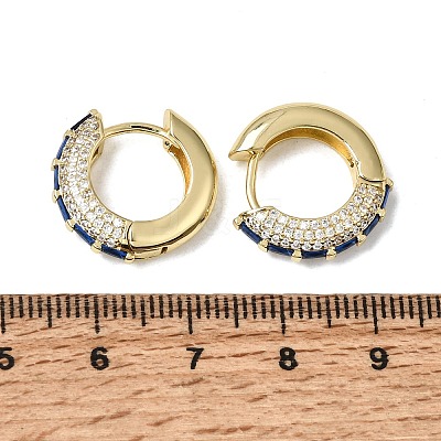Brass Micro Pave Cubic Zirconia Hoop Earrings KK-CBA8324-22G-1
