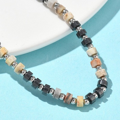 Natural Crazy Agate & Non-magnetic Synthetic Hematite Beaded Bracelets for Women BJEW-Z148-04P-02-1