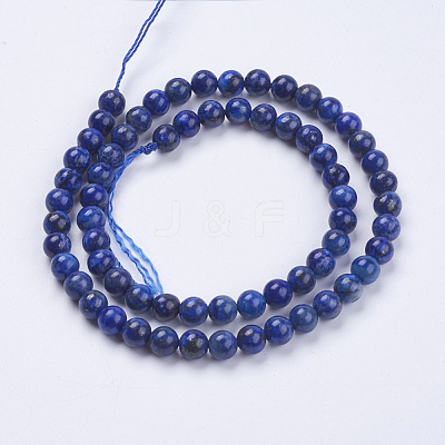 Natural Lapis Lazuli(Filled Color Glue) Beads Strands G-K269-01-6mm-1