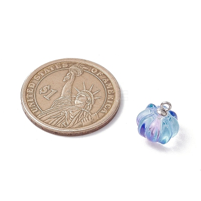 Transparent Spray Paint Glass Pendants PALLOY-JF03496-02-1