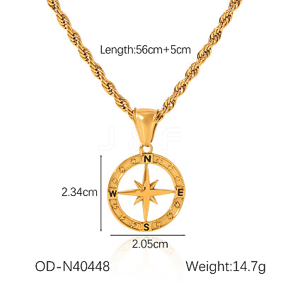 304 Stainless Steel Rhinestone Pendant Necklaces FS-WGDF7E7-04-1