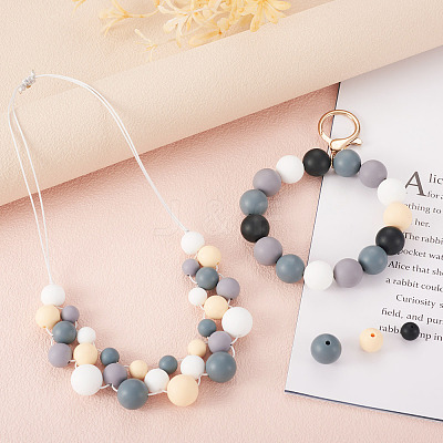 150Pcs 15 Styles Silicone Beads SIL-TA0001-30-1
