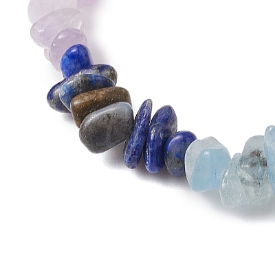 9Pcs 9 Styles Natural Mixed Gemstone Chips Stretch Bracelets Set BJEW-JB11061-1