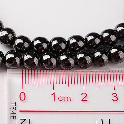 Non-Magnetic Synthetic Hematite Beads Strands X-G-H1624-6mm-1-1