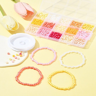 DIY Column Ceylon Glass Seed Beads Bracelets Making Kits SEED-FS0001-37-1