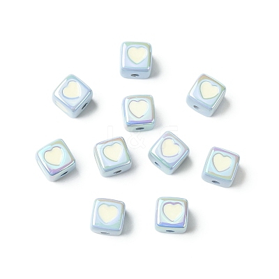 10Pcs Opaque Acrylic Enamel Beads ACRC-FS0001-02A-1
