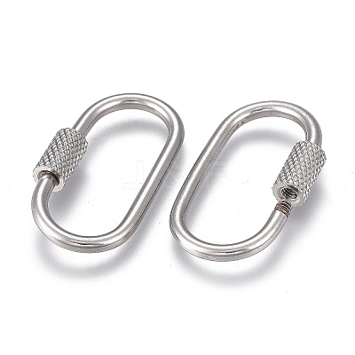 Non-Tarnish 304 Stainless Steel Screw Carabiner Lock Charms ZIRC-F255-061P-1