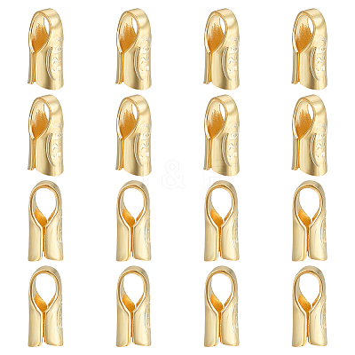 16Pcs S925 Sterling Silver Cord End STER-BC0003-05G-1