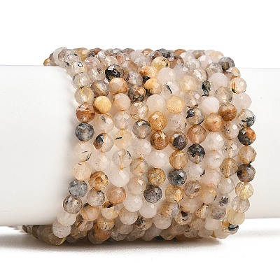 Natural Rutilated Quartz Beads Strands G-RM250104-E2-1