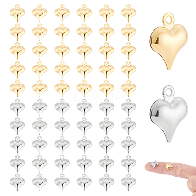 60Pcs 2 Colors 304 Stainless Steel Charms STAS-HY0001-98-1