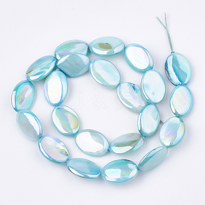 AB Color Natural Freshwater Shell Beads Strands X-SHEL-S274-39C-1