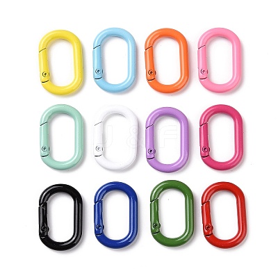 Spray Painted Alloy Spring Gate Rings PALLOY-K257-02-1