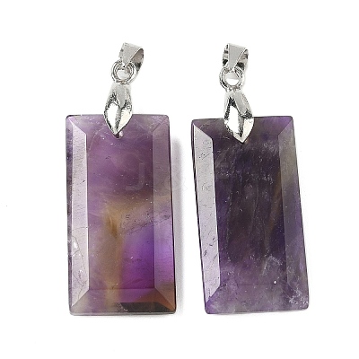 Natural Amethyst Faceted Pendants G-L623-03P-06-1