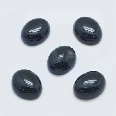 Natural Dyed & Heated Black Agate Cabochons G-G759-Z01-1