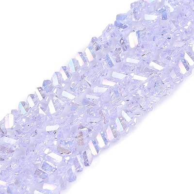 Electroplate Transparent Glass Beads Strands LS-EGLA-Q139-01A-A23-1