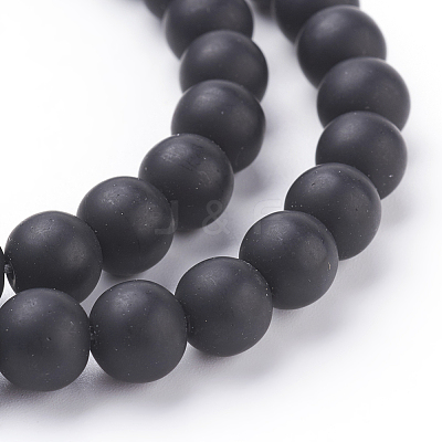 Synthetic Black Stone Beads Strands G508-1-1