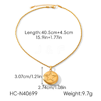 304 Stainless Steel Openable Photo Locket Pendant Necklaces for Women WG5489D-02-1