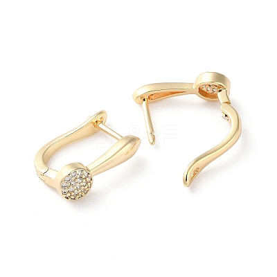 Brass Micro Pave Cubic Zirconia Hoop Earrings EJEW-P259-23G-1