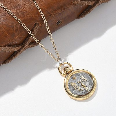 Brass Twelve Constellations Tarot Pendant Necklaces NJEW-Q006-01J-G-1