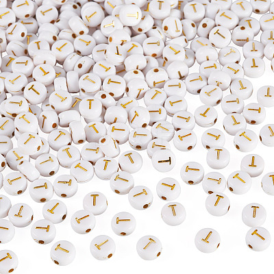 500Pcs Plating Acrylic Beads PACR-TADJ0001-01T-1