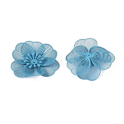 Spray Painted Iron Bead Caps IFIN-N013-05B-1