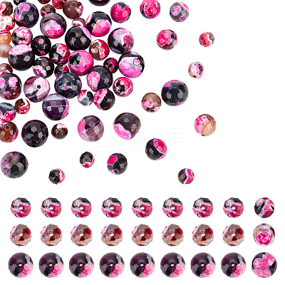 60Pcs 3 Styles Natural Dyed Fire Crackle Agate Beads Sets G-AR0005-16B-1