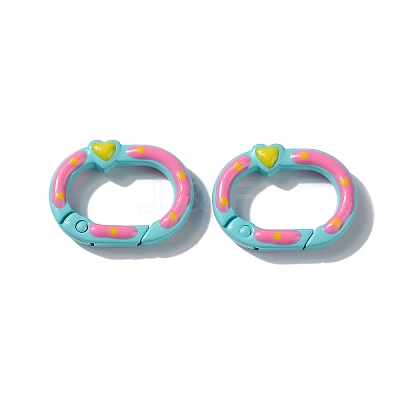 Spray Painted Alloy Spring Gate Rings X1-PALLOY-F293-04-1
