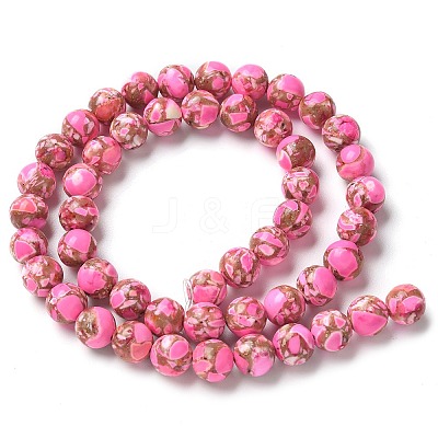 Dyed Synthetic Imperial Jasper Beads Strands G-C168-02G-1