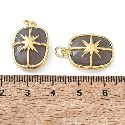 Brass & Natural Grey Agate Pendants GG-CBAD360-19G-01-1