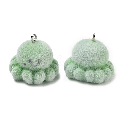 Flocking Opaque Resin Pendants RESI-F064-A18-1