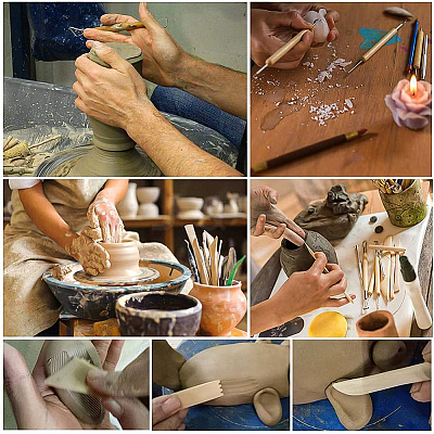 Wooden Handle Pottery Tools Sets TOOL-BC0008-11-1