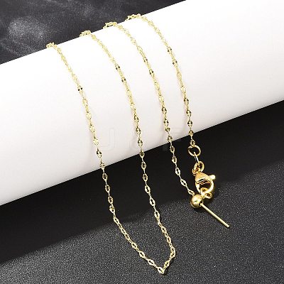 1.5MM Adjustable Slider Brass Dapped Chain Necklaces for Men Women NJEW-L012-10G-1