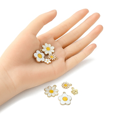 8Pcs 4 Styles Alloy Enamel Charms ENAM-YW0003-11-1