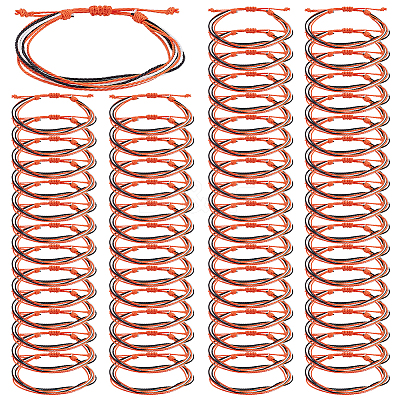 Waxed Cord Multi-strand Braided Bracelets for Women Men BJEW-WH0031-027-1