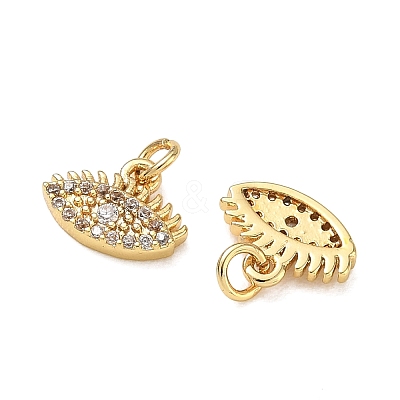 Brass Micro Pave Cubic Zirconia Charms CU-CBAF0F8-17C-G-1