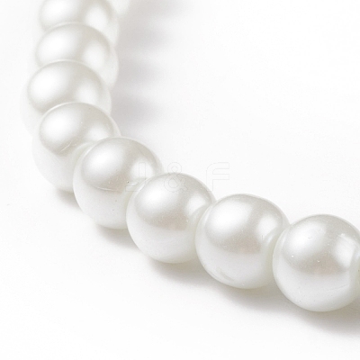 Glass Pearl Round Beaded Necklace for Men Women X-NJEW-JN03923-01-1
