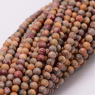 Natural Leopard Skin Jasper Beads Strands G-N0187-02-2mm-1