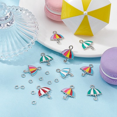 Umbrella Alloy Enamel Pendants ENAM-YW0002-87-1